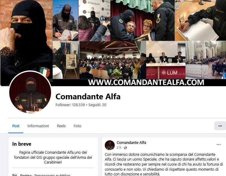 E' morto il 'Comandante Alfa', tra fondatori Gis Carabinieri E' morto il 'Comandante Alfa', tra fondatori Gis Carabinieri
