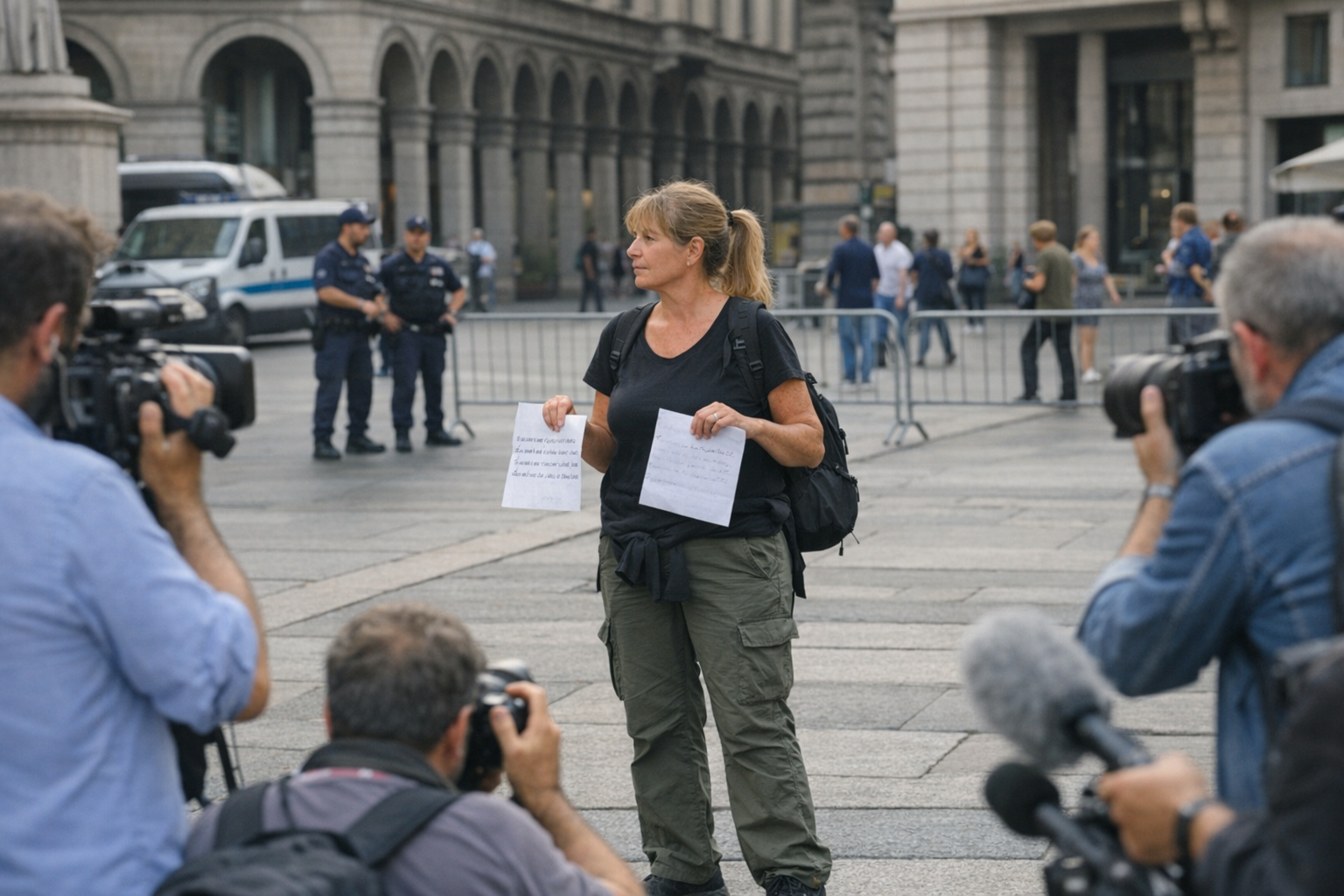 A Milano la manifestazione per Roggero resta solitaria: l'organizzatrice protesta da sola e chiede 'giustizia'.jpg