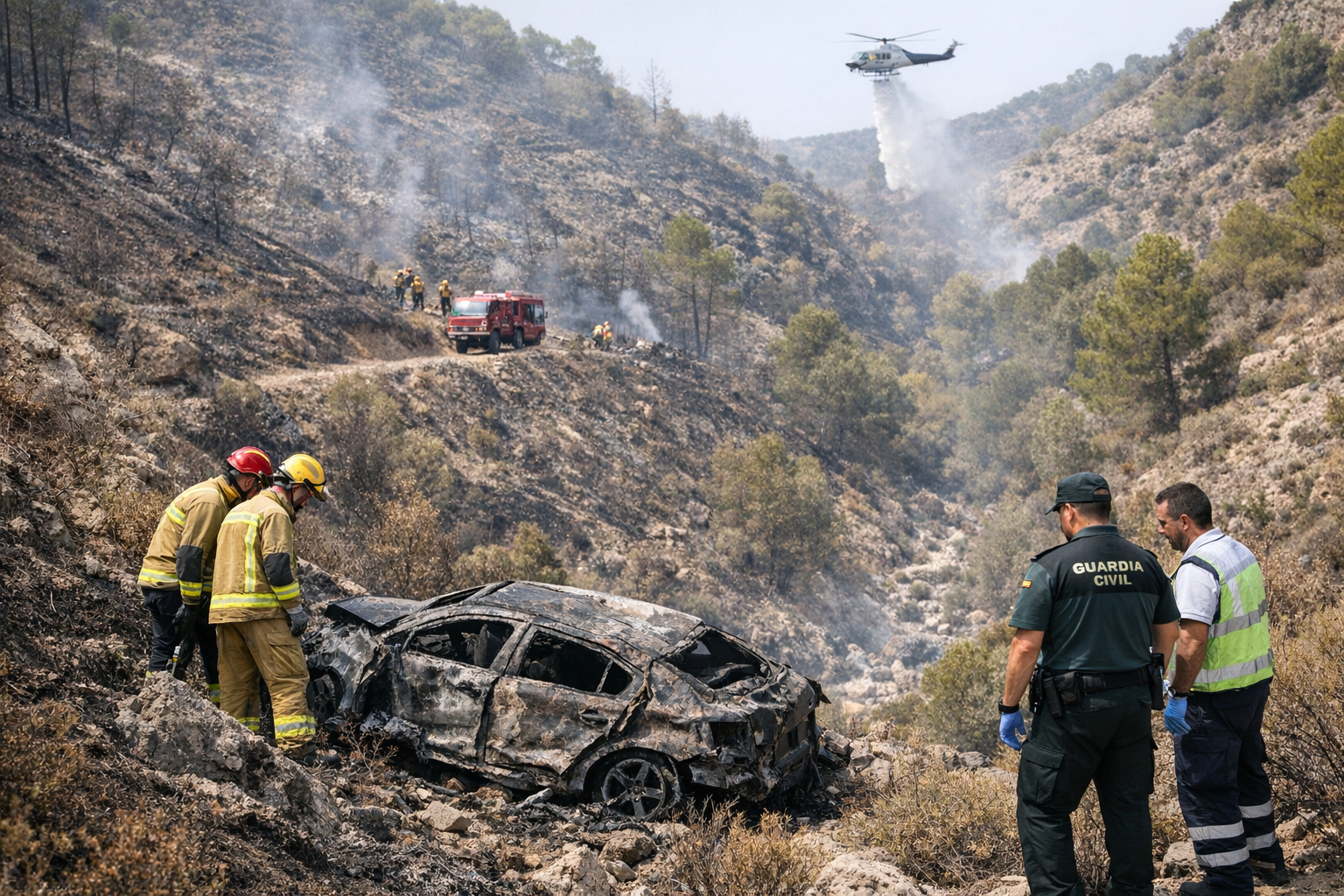 Tragedia vicino a Valencia: un morto nell'incendio, corpo trovato in auto nel burrone.jpg