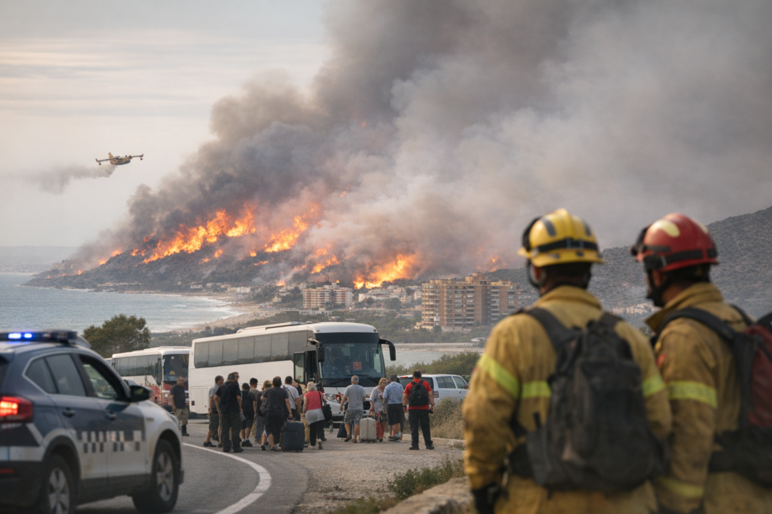 Incendi sulla costa di Valencia, 15.000 evacuati: fiamme su un raggio di 21 km.jpg