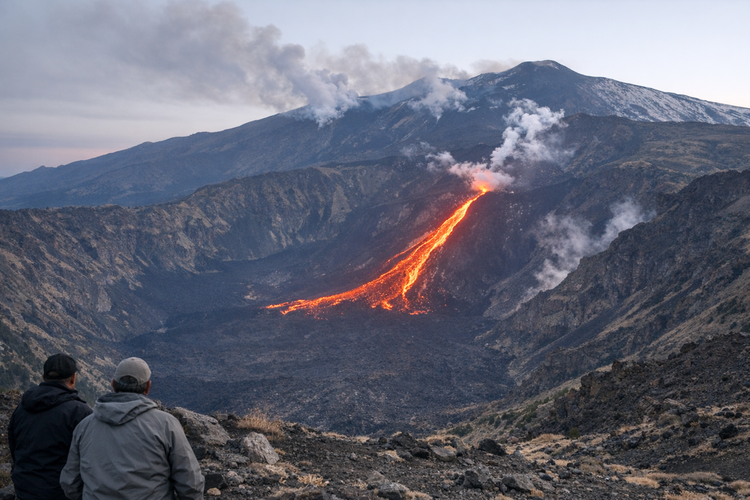 Etna, la colata raggiunge i 1.370 metri: lava nella Valle del Bove