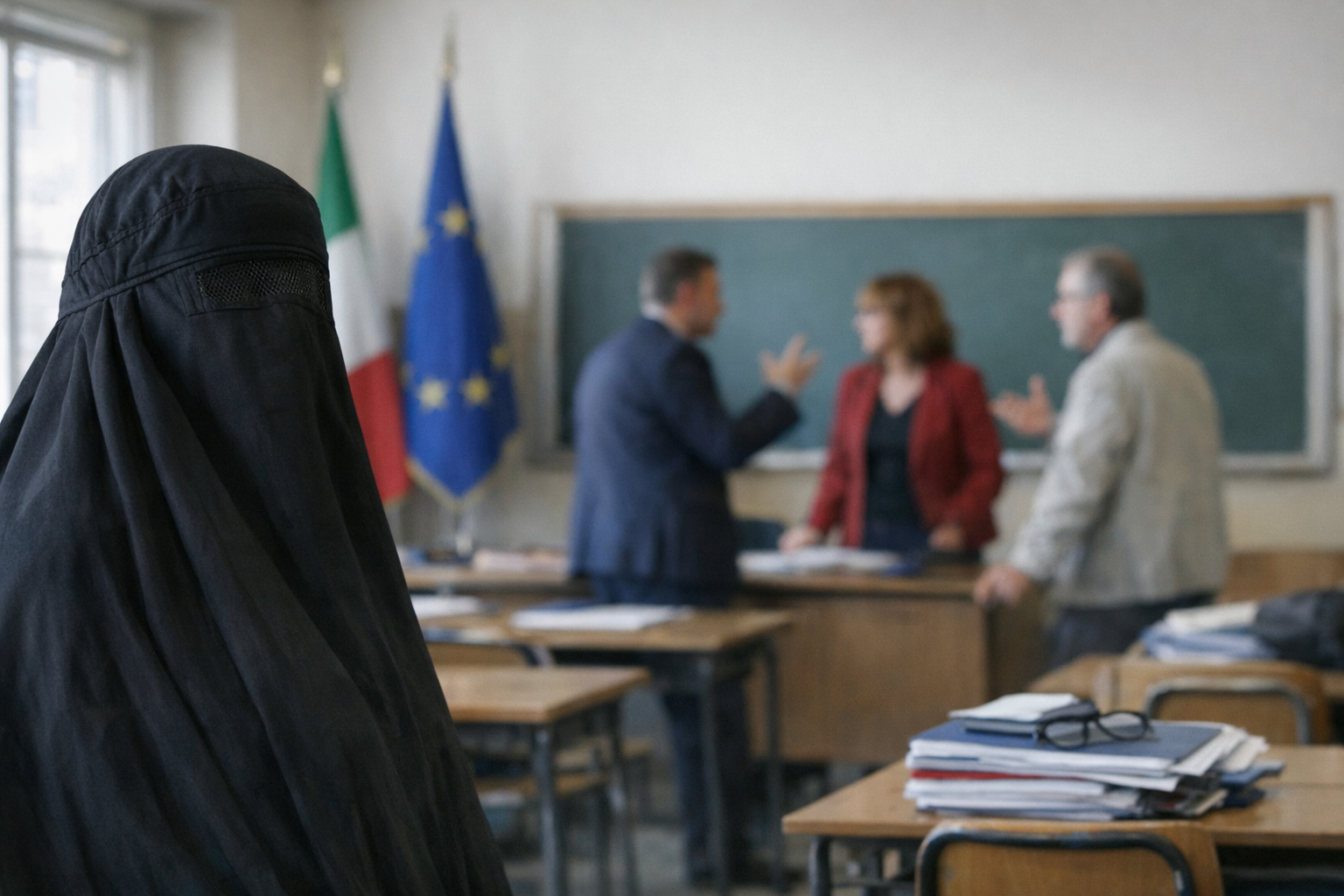 Valditara e il divieto del burqa a scuola: scontro sulla dignità
