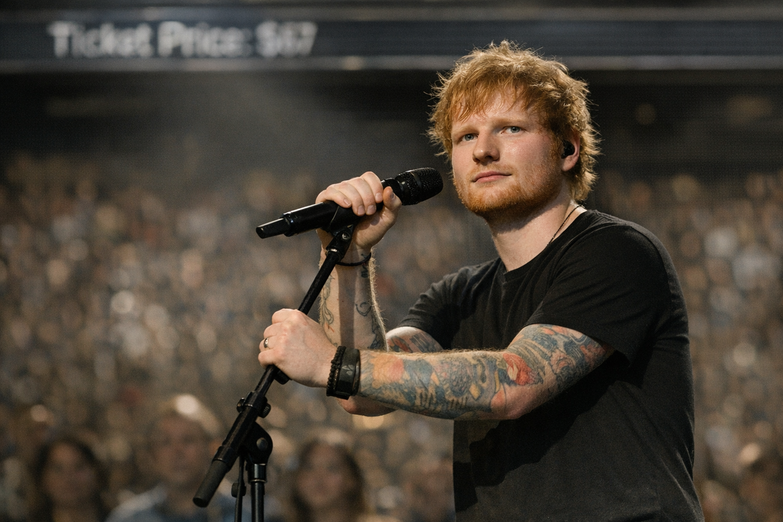 Ed Sheeran ritorna sul palco e parla di Gaza: biglietti in diminuzione