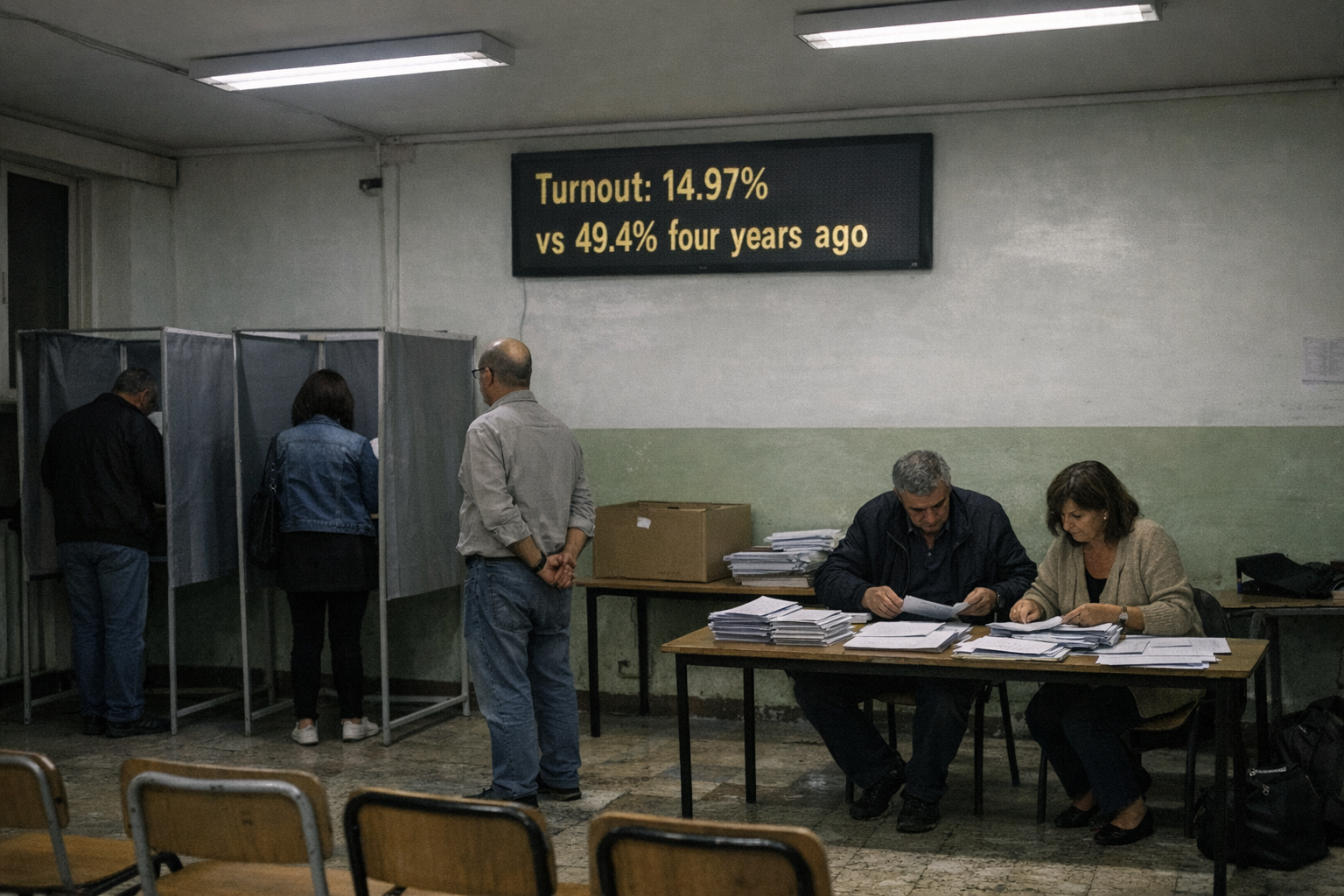 Affluenza in calo a Reggio: alle 23 arriva il 14,97%, quattro anni fa era 49,4% Affluenza in calo a Reggio: alle 23 arriva il 14,97%, quattro anni fa era 49,4%