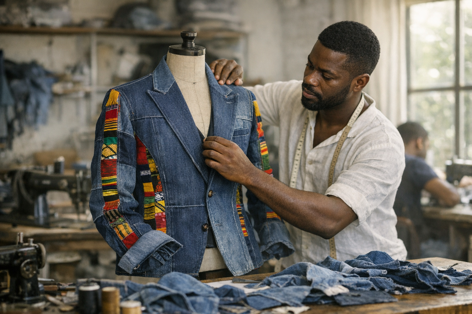 La diplomazia del denim: Victor Hart unisce Italia e Ghana con upcycling scultoreo
