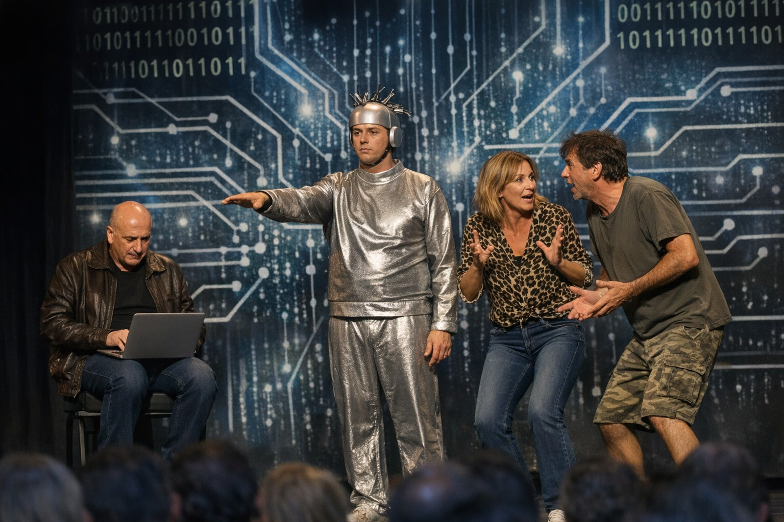 Pino e gli Anticorpi: debutta a Milano una satira sull'intelligenza artificiale
