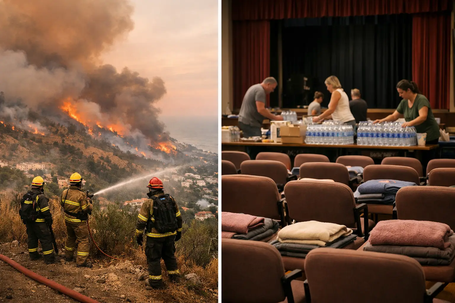 Incendio nel Trapanese, evacuazioni e teatro comunale per gli sfollati Incendio nel Trapanese, evacuazioni e teatro comunale per gli sfollati