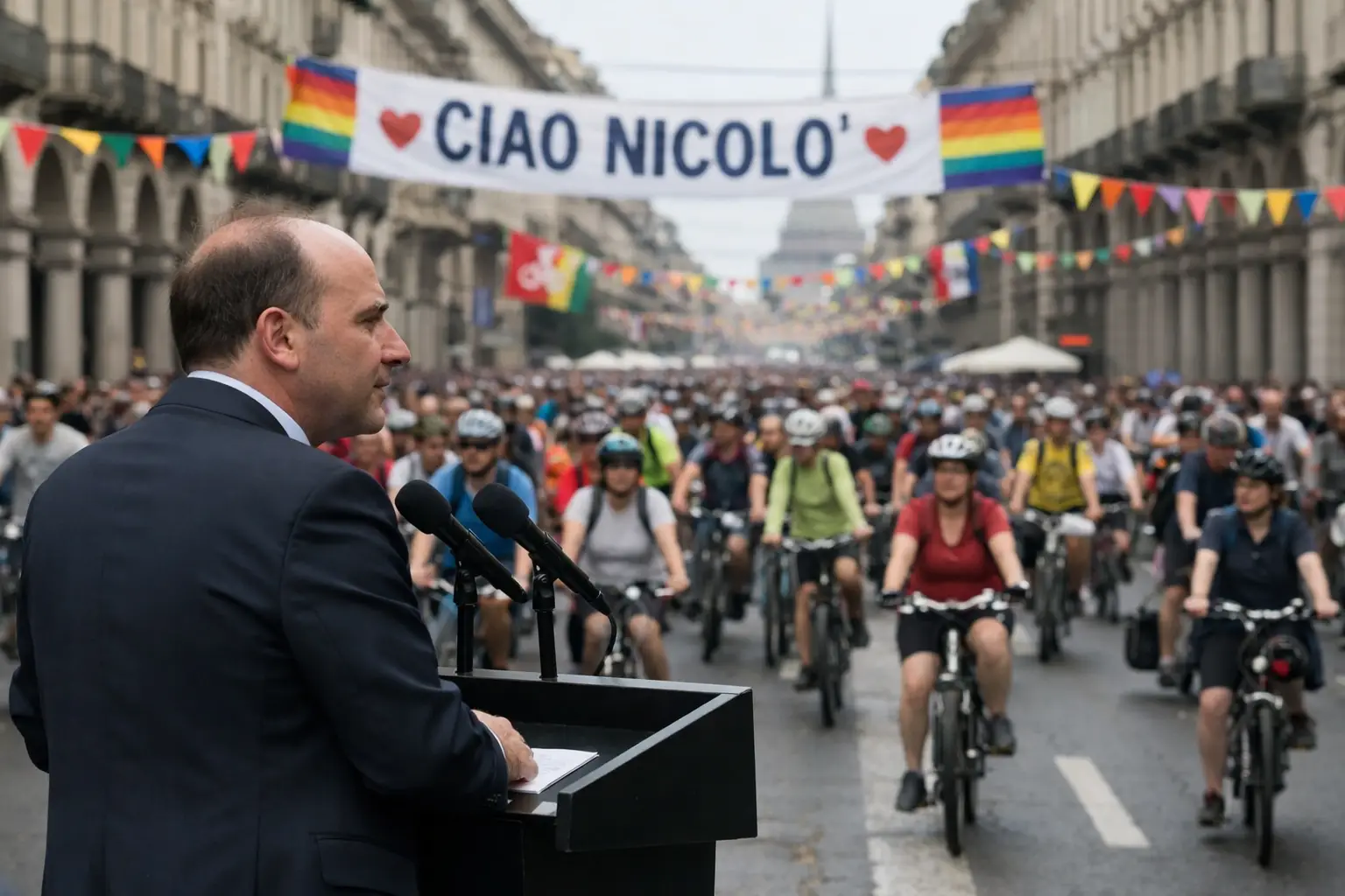 A Torino il Bike Pride dedicato a Nicolò: «Niente più morti in bicicletta»