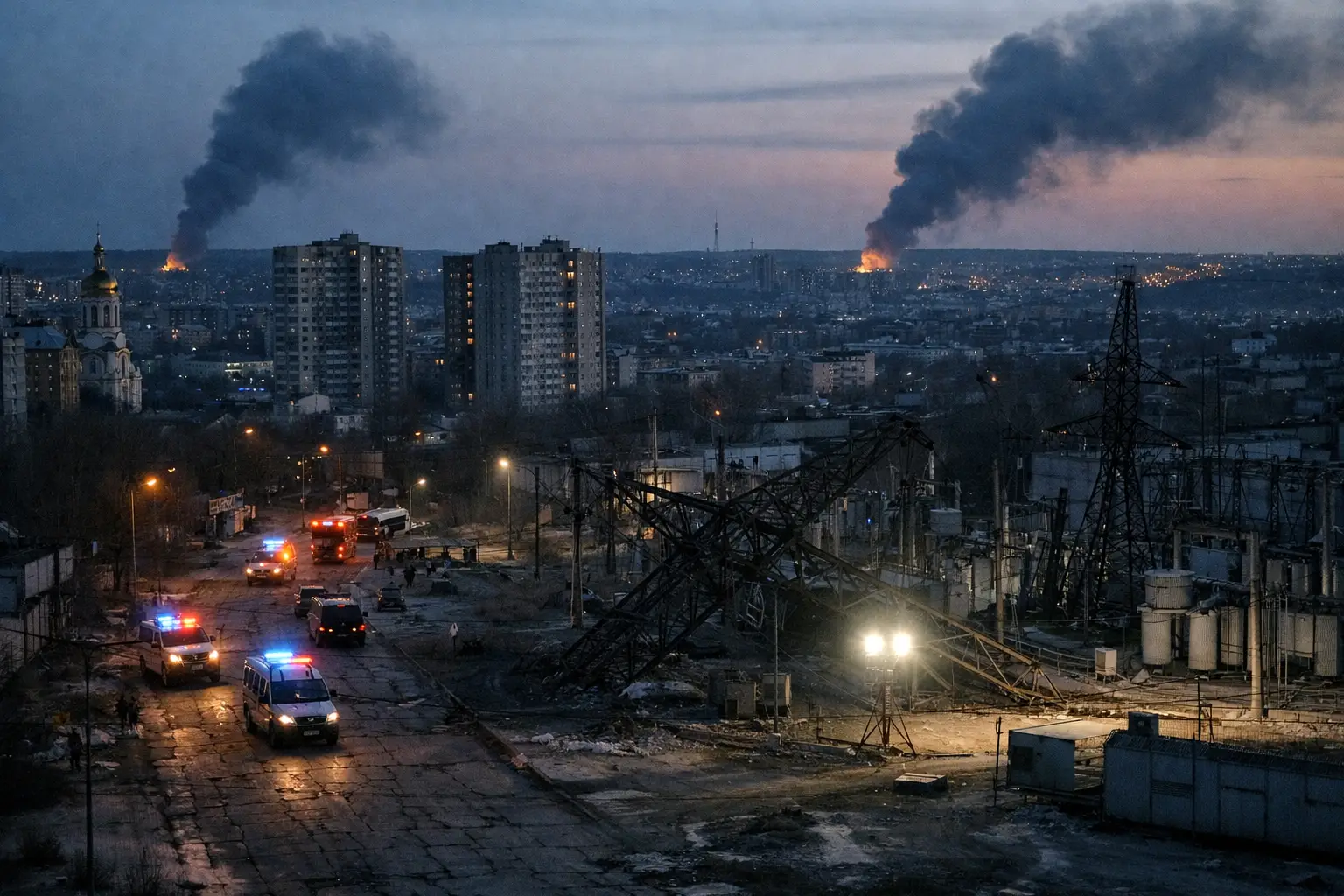 Doppio attacco su Kharkiv: un morto e blackout in Poltava