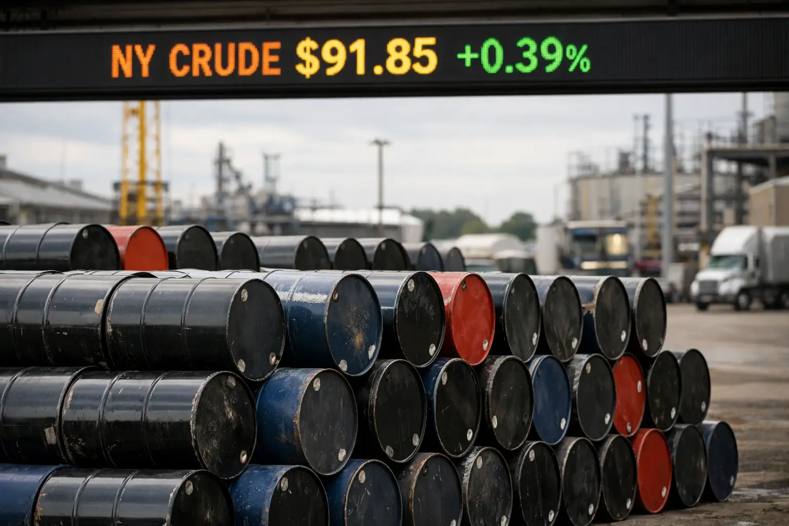 Petrolio in rialzo a New York: chiusura a 91,85 dollari